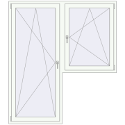 BALCONY DOOR REHAU EURO 70 1730x1970 mm RAL 9016 Traffic white two-sided