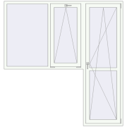 Uși de balcon 2100x2200 mm BALCONY DOOR REHAU EURO 60 RAL 9016 Traffic white two-sided