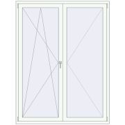 BALCONY DOOR REHAU EURO 60 1600x2100 mm RAL 9016 Traffic white two-sided