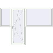 BALCONY DOOR REHAU EURO 60 2500x1800 mm RAL 9016 Traffic white two-sided