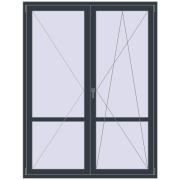 BALCONY DOOR REHAU SYNEGO 1600x2100 mm ANTHRACITE_GREY_STRUKTURAL two-sided