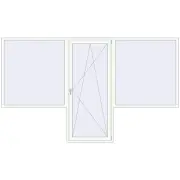 BALCONY DOOR REHAU EURO 70 3550x2100 mm RAL 9016 Traffic white two-sided