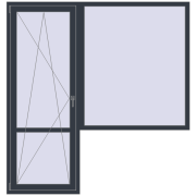 BALCONY DOOR REHAU EURO 60 2000x2100 mm ANTHRACITE_GREY_STRUKTURAL two-sided