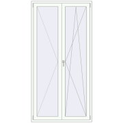BALCONY DOOR REHAU EURO 60 1200x2400 mm RAL 9016 Traffic white two-sided