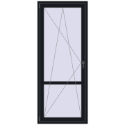 BALCONY DOOR REHAU EURO 70 860x2100 mm BLACK_COOL_110L-2 two-sided