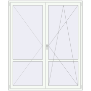 BALCONY DOOR REHAU SYNEGO 1800x2170 mm RAL 9016 Traffic white two-sided