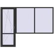 BALCONY DOOR REHAU SYNEGO 2800x2100 mm BLACK_STRUCTURAL two-sided