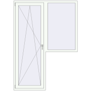 Uși de balcon 1500x2100 mm BALCONY DOOR REHAU SYNEGO RAL 9016 Traffic white two-sided