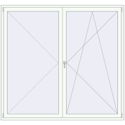 BALCONY DOOR REHAU SYNEGO 2188x2050 mm RAL 9016 Traffic white two-sided