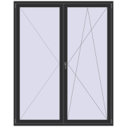 BALCONY DOOR REHAU SYNEGO 1800x2250 mm ANTHRACITE_GREY_GLATT two-sided BALCONY DOOR REHAU SYNEGO 1800x2250 mm ANTHRACITE_GREY_GLATT two-sided