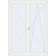 BALCONY DOOR REHAU SYNEGO 1600x2250 mm RAL 9016 Traffic white two-sided