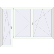 BALCONY DOOR REHAU EURO 60 2800x2100 mm RAL 9016 Traffic white two-sided