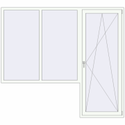 BALCONY DOOR REHAU EURO 60 2342x2100 mm RAL 9016 Traffic white two-sided