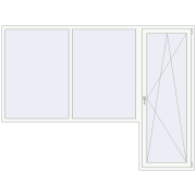 BALCONY DOOR REHAU EURO 60 2800x2100 mm RAL 9016 Traffic white two-sided