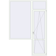 BALCONY DOOR REHAU EURO 70 1950x2840 mm RAL 9016 Traffic white two-sided