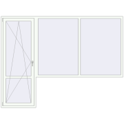 BALCONY DOOR REHAU EURO 60 2800x2100 mm RAL 9016 Traffic white two-sided