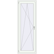 BALCONY DOOR REHAU EURO 70 710x2000 mm RAL 9016 Traffic white two-sided