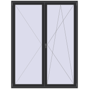BALCONY DOOR REHAU SYNEGO 1800x2400 mm ANTHRACITE_GREY_GLATT two-sided BALCONY DOOR REHAU SYNEGO 1800x2400 mm ANTHRACITE_GREY_GLATT two-sided