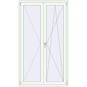 BALCONY DOOR REHAU EURO 70 1200x2100 mm RAL 9016 Traffic white two-sided