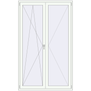 BALCONY DOOR REHAU SYNEGO 1400x2300 mm RAL 9016 Traffic white two-sided