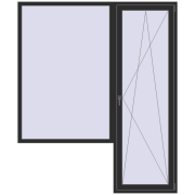BALCONY DOOR REHAU SYNEGO 2000x2400 mm BLACK_STRUCTURAL two-sided