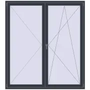 BALCONY DOOR REHAU EURO 60 1850x2050 mm ANTHRACITE_GREY_STRUKTURAL two-sided