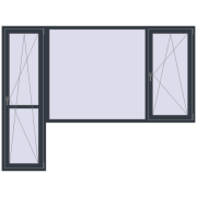 BALCONY DOOR REHAU SYNEGO 2800x2100 mm ANTHRACITE_GREY_STRUKTURAL two-sided