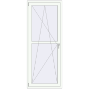BALCONY DOOR REHAU EURO 60 840x2100 mm RAL 9016 Traffic white two-sided