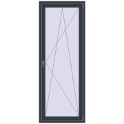 BALCONY DOOR REHAU EURO 70 800x2100 mm ANTHRACITE_GREY_STRUKTURAL two-sided