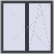 BALCONY DOOR REHAU EURO 60 2000x2000 mm ANTHRACITE_GREY_STRUKTURAL two-sided