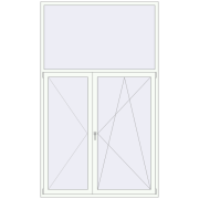 BALCONY DOOR REHAU EURO 60 1700x2820 mm RAL 9016 Traffic white two-sided