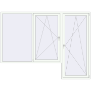 BALCONY DOOR REHAU EURO 60 2800x2100 mm RAL 9016 Traffic white two-sided