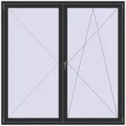 BALCONY DOOR REHAU EURO 60 2000x2000 mm ANTHRACITE_GREY_GLATT two-sided