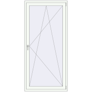 BALCONY DOOR REHAU SYNEGO 980x2100 mm RAL 9016 Traffic white two-sided