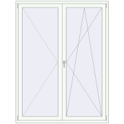 BALCONY DOOR REHAU EURO 60 1600x2100 mm RAL 9016 Traffic white two-sided BALCONY DOOR REHAU EURO 60 1600x2100 mm RAL 9016 Traffic white two-sided
