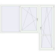 BALCONY DOOR REHAU SYNEGO 2500x2100 mm RAL 9016 Traffic white two-sided