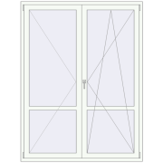BALCONY DOOR REHAU SYNEGO 1600x2100 mm RAL 9016 Traffic white two-sided