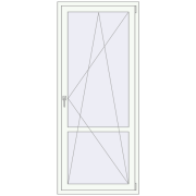 BALCONY DOOR REHAU EURO 60 900x2100 mm RAL 9016 Traffic white two-sided