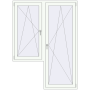 BALCONY DOOR REHAU EURO 70 1500x2050 mm RAL 9016 Traffic white two-sided