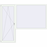 BALCONY DOOR REHAU EURO 70 2722x2250 mm RAL 9016 Traffic white two-sided