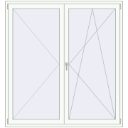 BALCONY DOOR REHAU EURO 60 1760x1885 mm RAL 9016 Traffic white two-sided