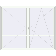 BALCONY DOOR REHAU SYNEGO 2600x2100 mm RAL 9016 Traffic white two-sided