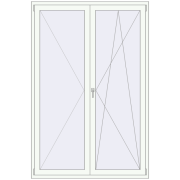 BALCONY DOOR REHAU SYNEGO 1500x2250 mm RAL 9016 Traffic white two-sided