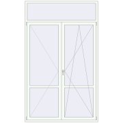 BALCONY DOOR REHAU EURO 70 1700x2820 mm RAL 9016 Traffic white two-sided