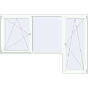 BALCONY DOOR REHAU EURO 70 2800x1900 mm RAL 9016 Traffic white two-sided