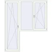 BALCONY DOOR REHAU SYNEGO 2000x2390 mm RAL 9016 Traffic white two-sided