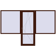 BALCONY DOOR REHAU EURO 70 3250x2100 mm BLACK_CHERRY two-sided