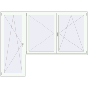 BALCONY DOOR REHAU EURO 60 2800x2100 mm RAL 9016 Traffic white two-sided