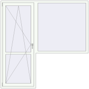 Uși de balcon 2000x2000 mm BALCONY DOOR REHAU SYNEGO RAL 9016 Traffic white two-sided