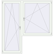 BALCONY DOOR REHAU EURO 60 2000x2100 mm RAL 9016 Traffic white two-sided